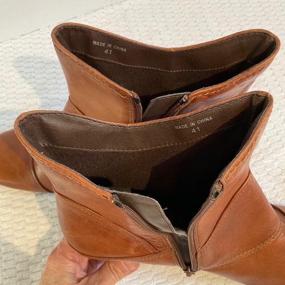 Luca Ferri Women’s Brown Leather Heel Boot Size 41 NWOT - Picture 12 of 16